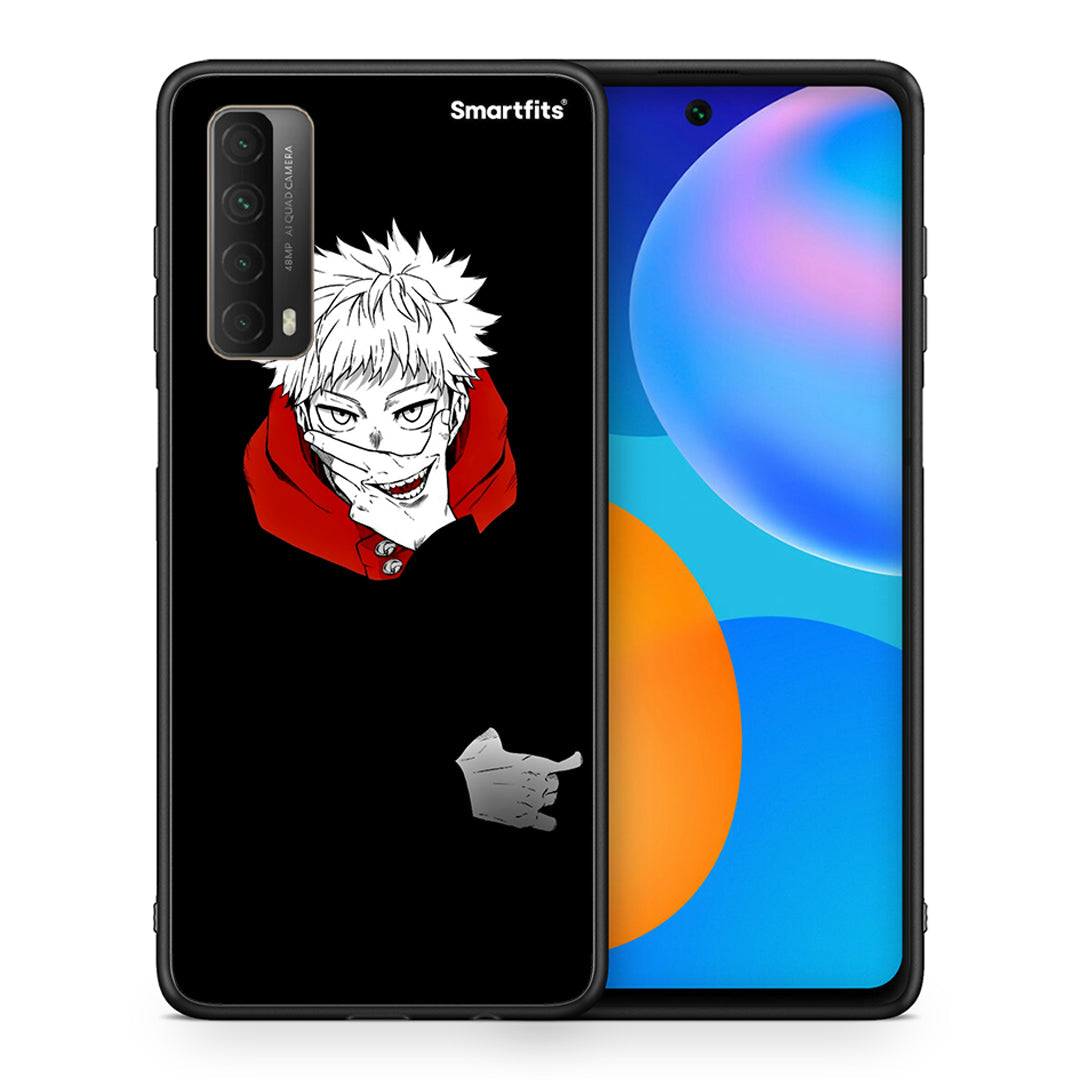 Θήκη Huawei P Smart 2021 Itadori Anime από τη Smartfits με σχέδιο στο πίσω μέρος και μαύρο περίβλημα | Huawei P Smart 2021 Itadori Anime case with colorful back and black bezels