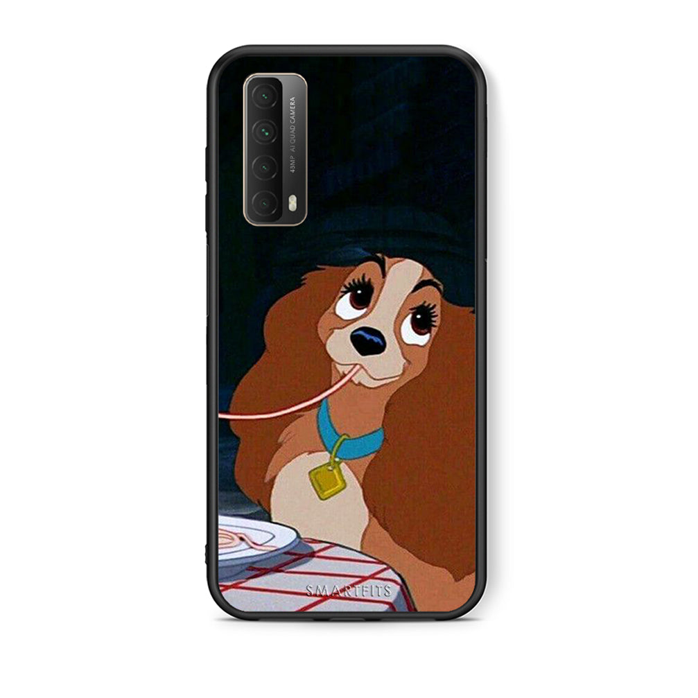 Θήκη Αγίου Βαλεντίνου Huawei P Smart 2021 Lady And Tramp 2 από τη Smartfits με σχέδιο στο πίσω μέρος και μαύρο περίβλημα | Huawei P Smart 2021 Lady And Tramp 2 case with colorful back and black bezels