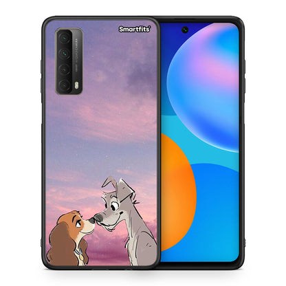 Θήκη Huawei P Smart 2021 Lady And Tramp από τη Smartfits με σχέδιο στο πίσω μέρος και μαύρο περίβλημα | Huawei P Smart 2021 Lady And Tramp case with colorful back and black bezels