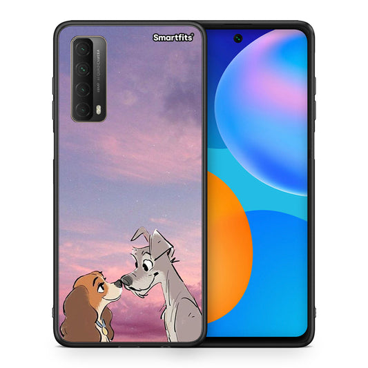 Θήκη Huawei P Smart 2021 Lady And Tramp από τη Smartfits με σχέδιο στο πίσω μέρος και μαύρο περίβλημα | Huawei P Smart 2021 Lady And Tramp case with colorful back and black bezels