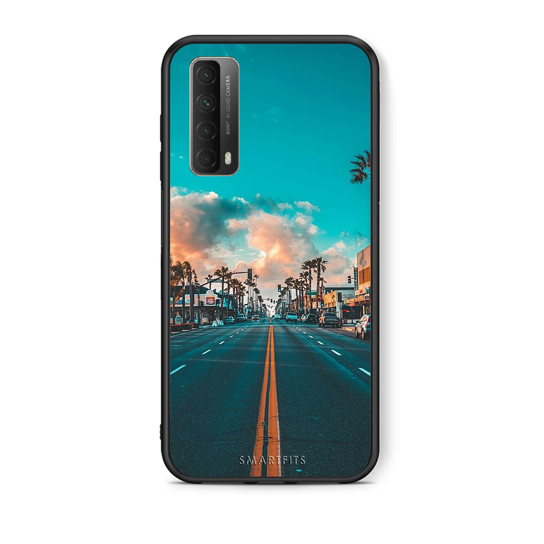 Θήκη Huawei P Smart 2021 City Landscape από τη Smartfits με σχέδιο στο πίσω μέρος και μαύρο περίβλημα | Huawei P Smart 2021 City Landscape case with colorful back and black bezels