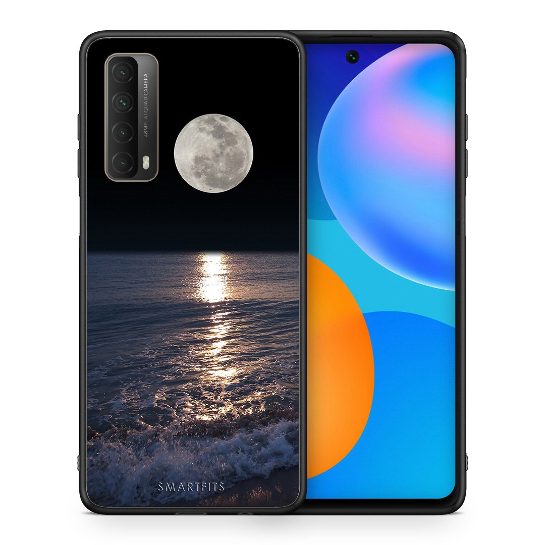 Θήκη Huawei P Smart 2021 Moon Landscape από τη Smartfits με σχέδιο στο πίσω μέρος και μαύρο περίβλημα | Huawei P Smart 2021 Moon Landscape case with colorful back and black bezels