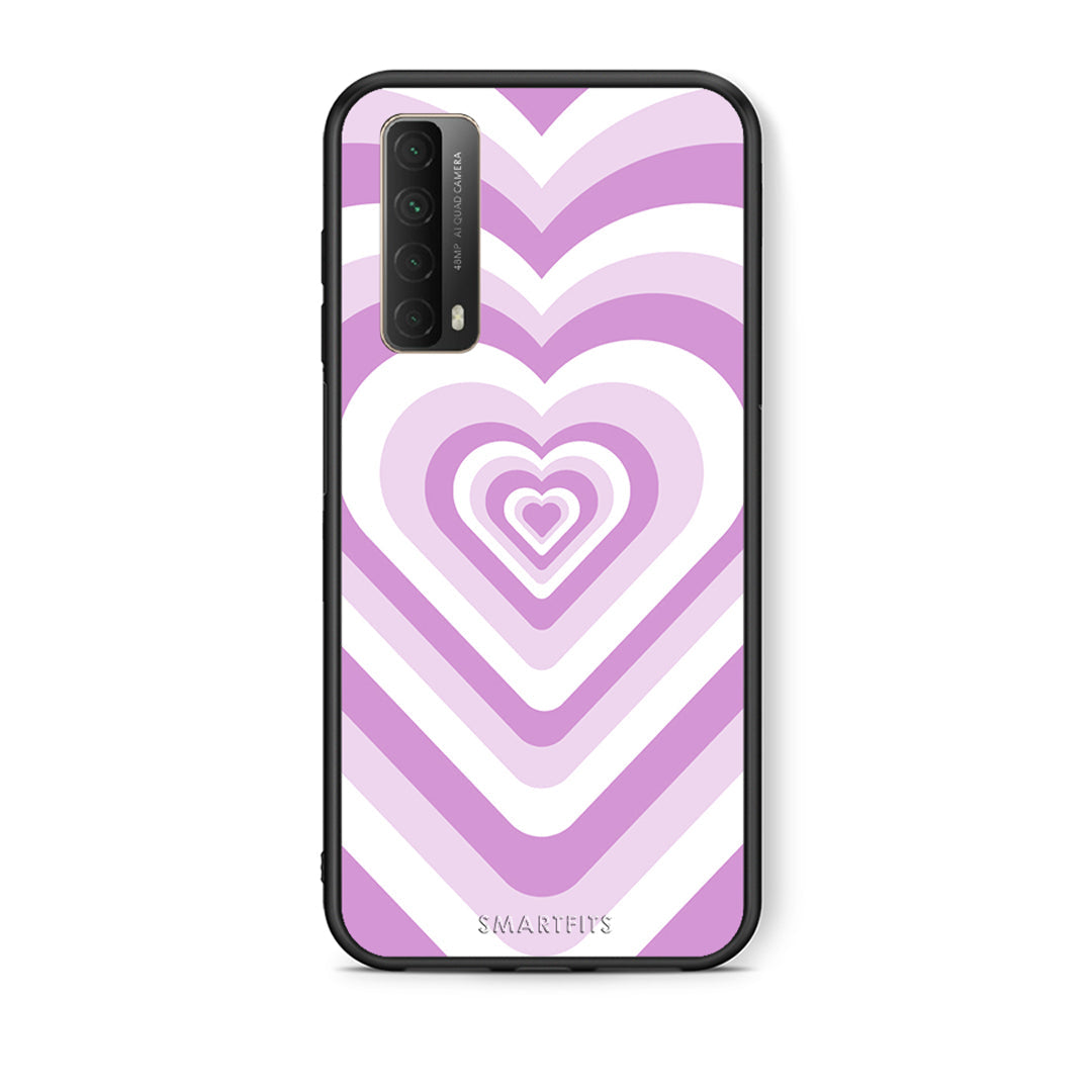 Θήκη Huawei P Smart 2021 Lilac Hearts από τη Smartfits με σχέδιο στο πίσω μέρος και μαύρο περίβλημα | Huawei P Smart 2021 Lilac Hearts case with colorful back and black bezels