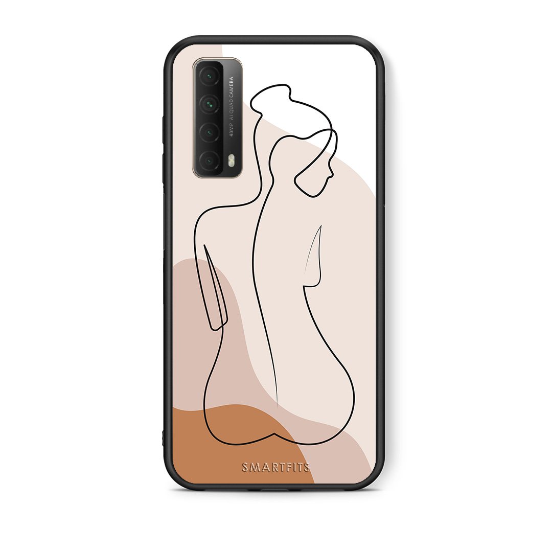 Θήκη Huawei P Smart 2021 LineArt Woman από τη Smartfits με σχέδιο στο πίσω μέρος και μαύρο περίβλημα | Huawei P Smart 2021 LineArt Woman case with colorful back and black bezels