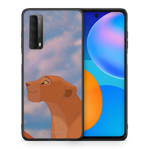 Θήκη Αγίου Βαλεντίνου Huawei P Smart 2021 Lion Love 2 από τη Smartfits με σχέδιο στο πίσω μέρος και μαύρο περίβλημα | Huawei P Smart 2021 Lion Love 2 case with colorful back and black bezels