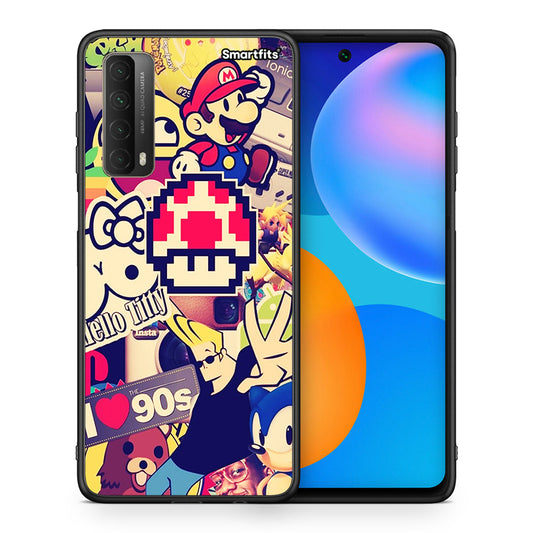 Θήκη Huawei P Smart 2021 Love The 90s από τη Smartfits με σχέδιο στο πίσω μέρος και μαύρο περίβλημα | Huawei P Smart 2021 Love The 90s case with colorful back and black bezels