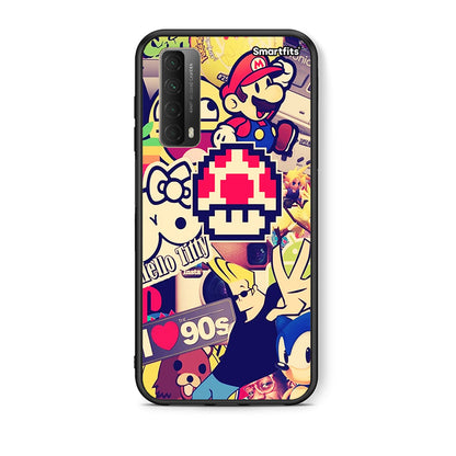 Θήκη Huawei P Smart 2021 Love The 90s από τη Smartfits με σχέδιο στο πίσω μέρος και μαύρο περίβλημα | Huawei P Smart 2021 Love The 90s case with colorful back and black bezels