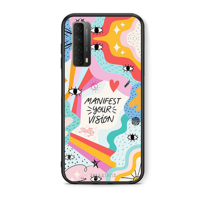 Θήκη Huawei P Smart 2021 Manifest Your Vision από τη Smartfits με σχέδιο στο πίσω μέρος και μαύρο περίβλημα | Huawei P Smart 2021 Manifest Your Vision case with colorful back and black bezels