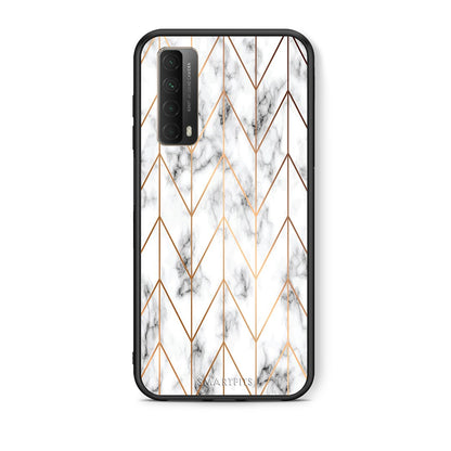 Θήκη Huawei P Smart 2021 Gold Geometric Marble από τη Smartfits με σχέδιο στο πίσω μέρος και μαύρο περίβλημα | Huawei P Smart 2021 Gold Geometric Marble case with colorful back and black bezels