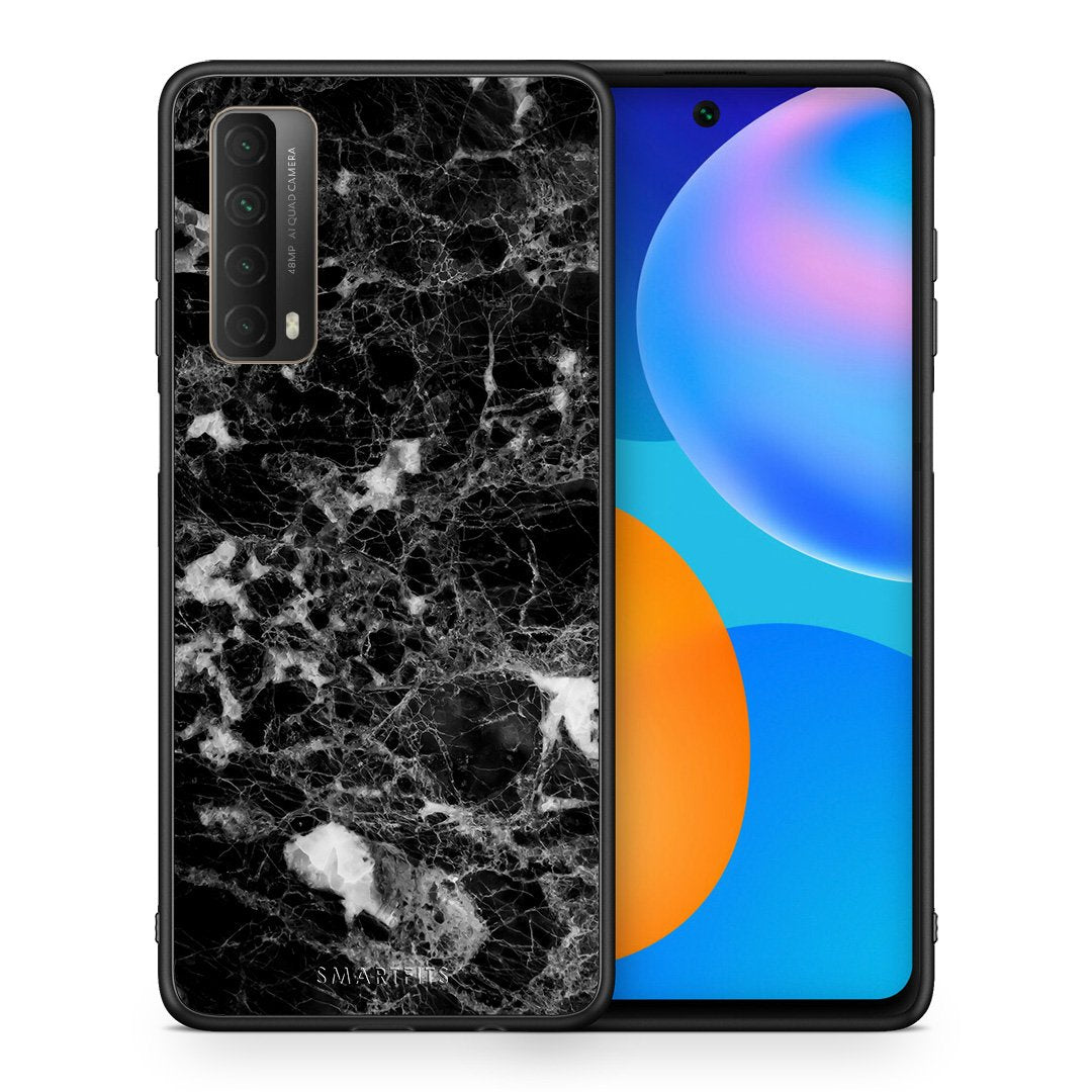 Θήκη Huawei P Smart 2021 Male Marble από τη Smartfits με σχέδιο στο πίσω μέρος και μαύρο περίβλημα | Huawei P Smart 2021 Male Marble case with colorful back and black bezels