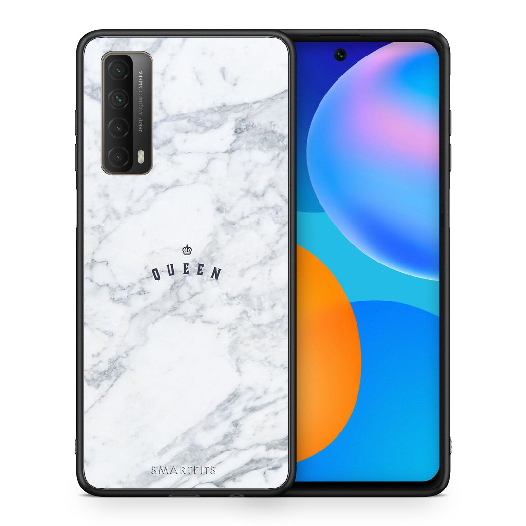 Θήκη Huawei P Smart 2021 Queen Marble από τη Smartfits με σχέδιο στο πίσω μέρος και μαύρο περίβλημα | Huawei P Smart 2021 Queen Marble case with colorful back and black bezels