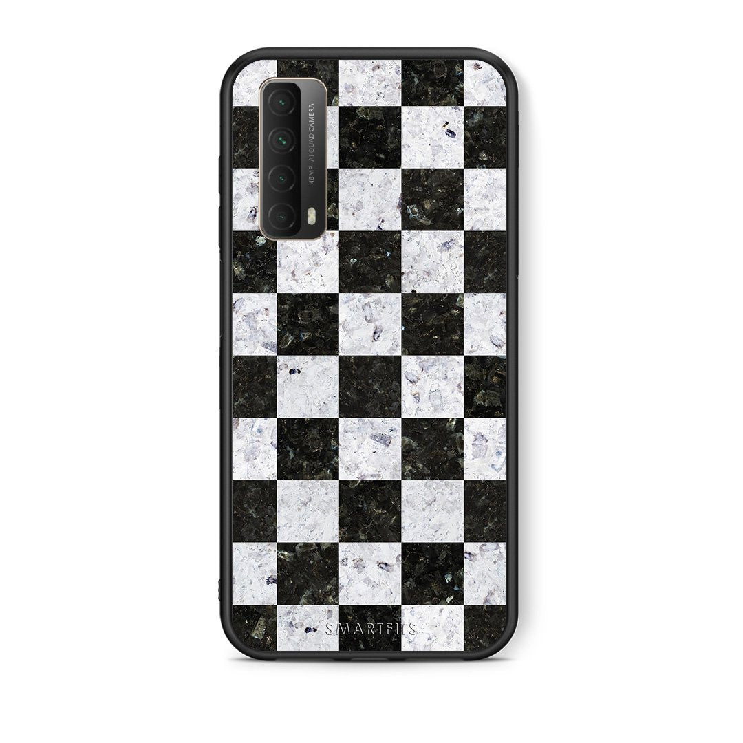 Θήκη Huawei P Smart 2021 Square Geometric Marble από τη Smartfits με σχέδιο στο πίσω μέρος και μαύρο περίβλημα | Huawei P Smart 2021 Square Geometric Marble case with colorful back and black bezels