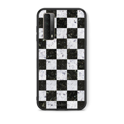 Θήκη Huawei P Smart 2021 Square Geometric Marble από τη Smartfits με σχέδιο στο πίσω μέρος και μαύρο περίβλημα | Huawei P Smart 2021 Square Geometric Marble case with colorful back and black bezels