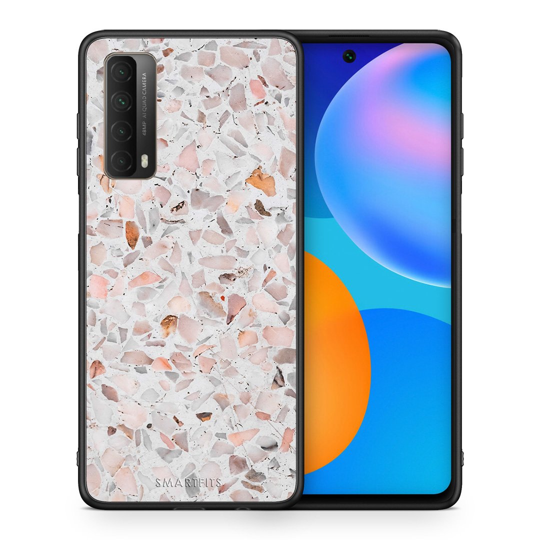 Θήκη Huawei P Smart 2021 Marble Terrazzo από τη Smartfits με σχέδιο στο πίσω μέρος και μαύρο περίβλημα | Huawei P Smart 2021 Marble Terrazzo case with colorful back and black bezels