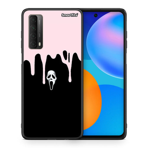 Θήκη Huawei P Smart 2021 Melting Halloween Mask από τη Smartfits με σχέδιο στο πίσω μέρος και μαύρο περίβλημα | Huawei P Smart 2021 Melting Halloween Mask case with colorful back and black bezels
