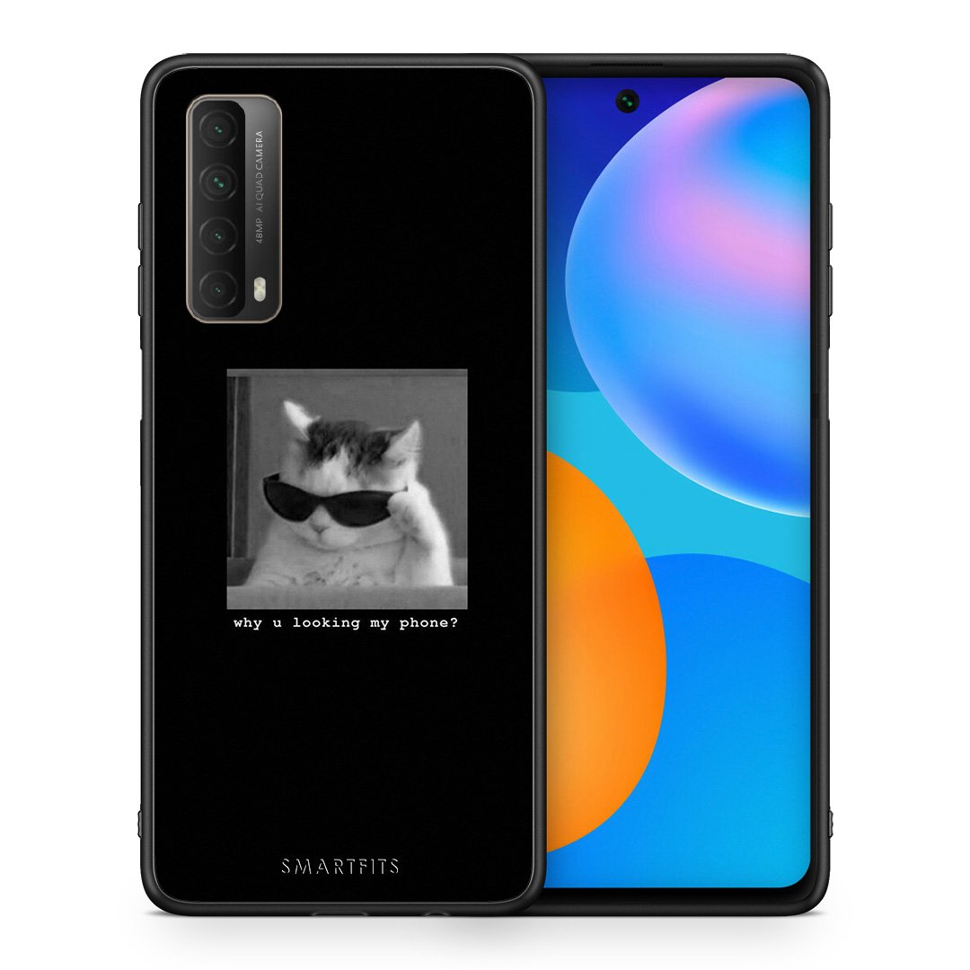 Θήκη Huawei P Smart 2021 Meme Cat από τη Smartfits με σχέδιο στο πίσω μέρος και μαύρο περίβλημα | Huawei P Smart 2021 Meme Cat case with colorful back and black bezels
