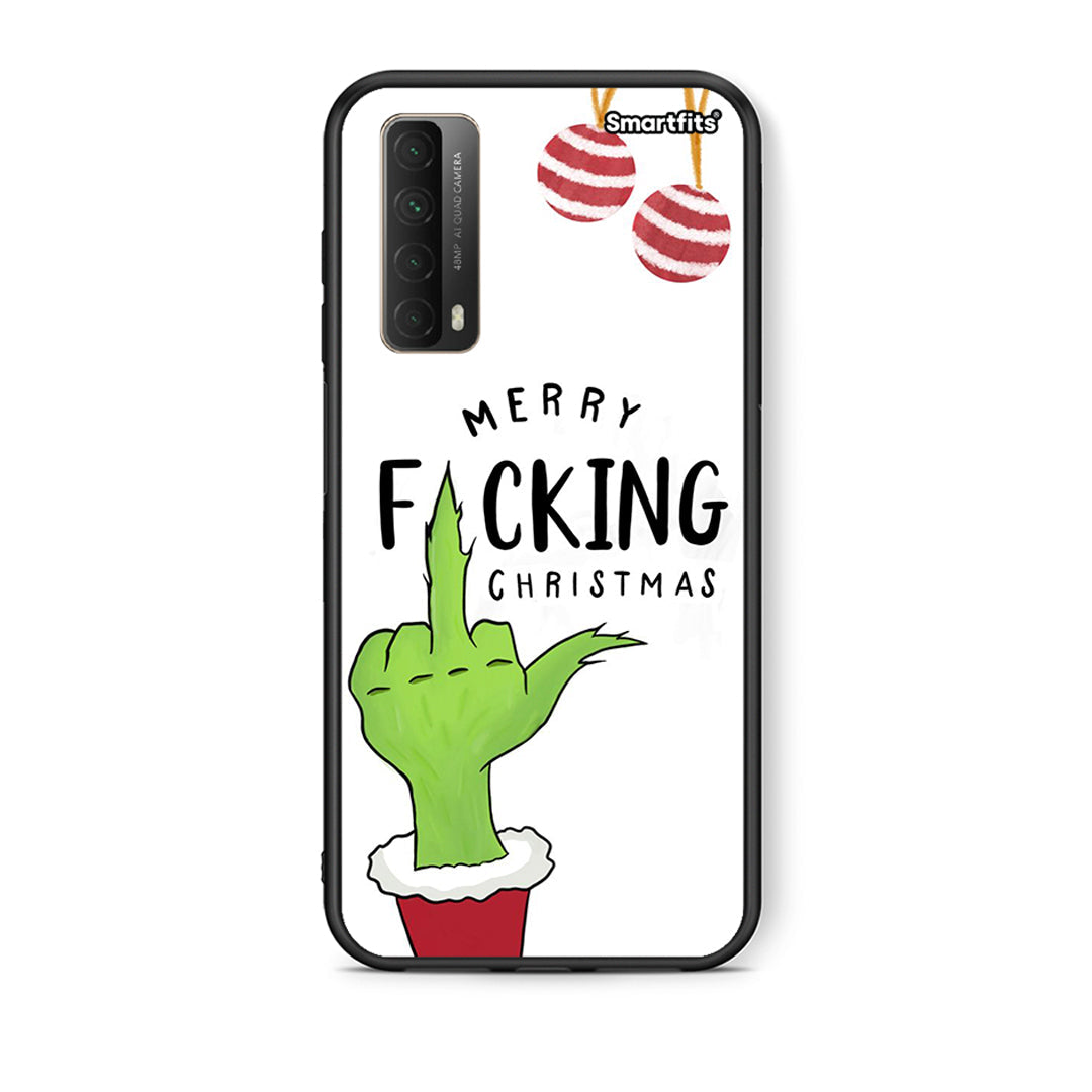 Θήκη Huawei P Smart 2021 Merry F Xmas από τη Smartfits με σχέδιο στο πίσω μέρος και μαύρο περίβλημα | Huawei P Smart 2021 Merry F Xmas case with colorful back and black bezels