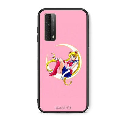 Θήκη Huawei P Smart 2021 Moon Girl από τη Smartfits με σχέδιο στο πίσω μέρος και μαύρο περίβλημα | Huawei P Smart 2021 Moon Girl case with colorful back and black bezels