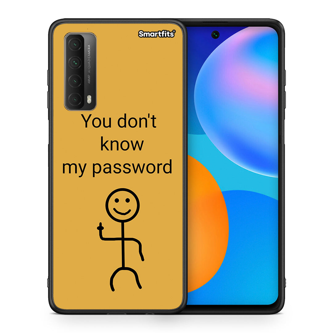 Θήκη Huawei P Smart 2021 My Password από τη Smartfits με σχέδιο στο πίσω μέρος και μαύρο περίβλημα | Huawei P Smart 2021 My Password case with colorful back and black bezels