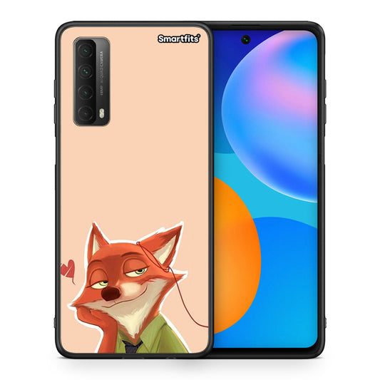 Θήκη Huawei P Smart 2021 Nick Wilde And Judy Hopps Love 1 από τη Smartfits με σχέδιο στο πίσω μέρος και μαύρο περίβλημα | Huawei P Smart 2021 Nick Wilde And Judy Hopps Love 1 case with colorful back and black bezels