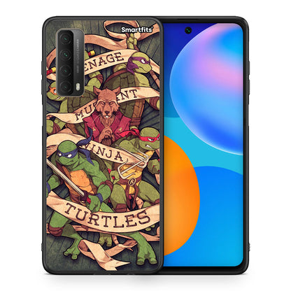 Θήκη Huawei P Smart 2021 Ninja Turtles από τη Smartfits με σχέδιο στο πίσω μέρος και μαύρο περίβλημα | Huawei P Smart 2021 Ninja Turtles case with colorful back and black bezels