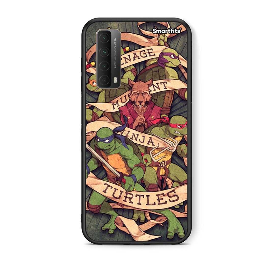 Θήκη Huawei P Smart 2021 Ninja Turtles από τη Smartfits με σχέδιο στο πίσω μέρος και μαύρο περίβλημα | Huawei P Smart 2021 Ninja Turtles case with colorful back and black bezels