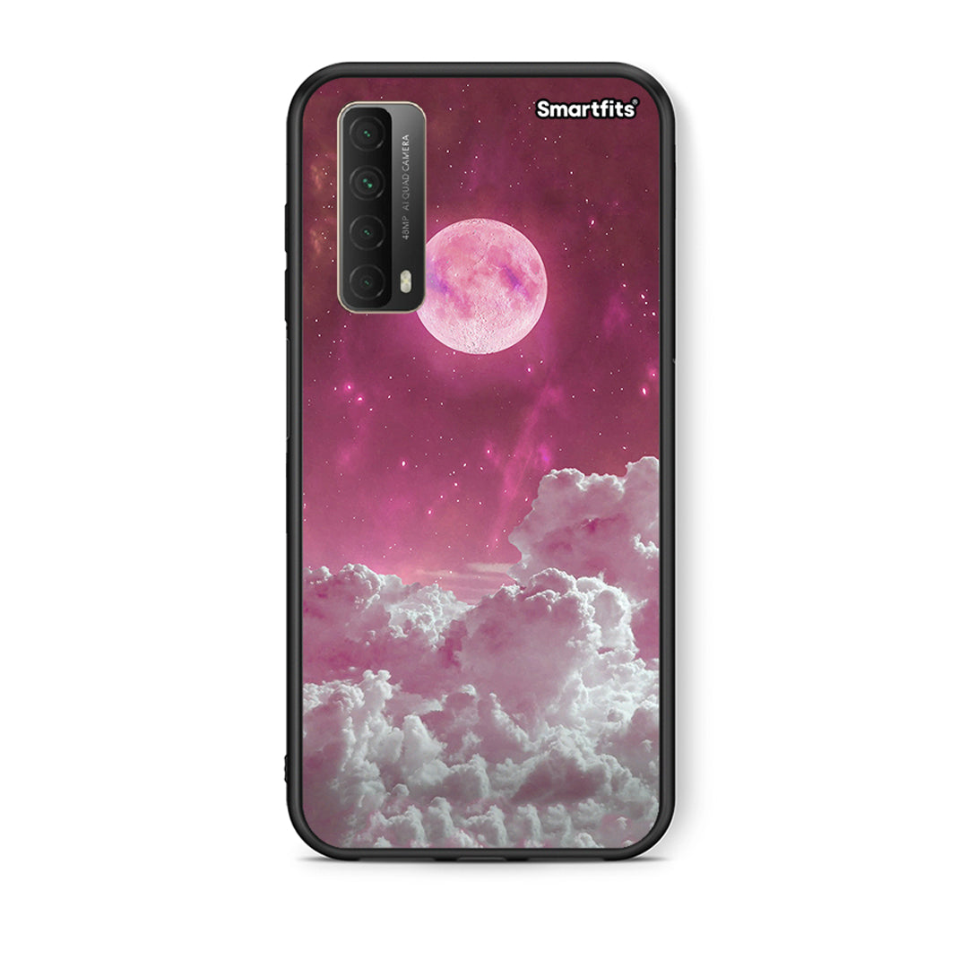 Θήκη Huawei P Smart 2021 Pink Moon από τη Smartfits με σχέδιο στο πίσω μέρος και μαύρο περίβλημα | Huawei P Smart 2021 Pink Moon case with colorful back and black bezels