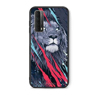 Θήκη Huawei P Smart 2021 Lion Designer PopArt από τη Smartfits με σχέδιο στο πίσω μέρος και μαύρο περίβλημα | Huawei P Smart 2021 Lion Designer PopArt case with colorful back and black bezels