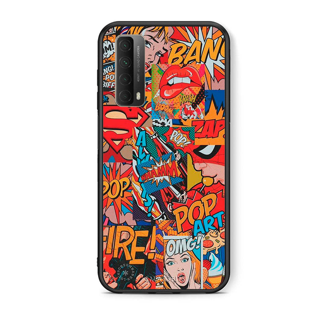 Θήκη Huawei P Smart 2021 PopArt OMG από τη Smartfits με σχέδιο στο πίσω μέρος και μαύρο περίβλημα | Huawei P Smart 2021 PopArt OMG case with colorful back and black bezels
