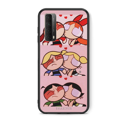 Θήκη Αγίου Βαλεντίνου Huawei P Smart 2021 Puff Love από τη Smartfits με σχέδιο στο πίσω μέρος και μαύρο περίβλημα | Huawei P Smart 2021 Puff Love case with colorful back and black bezels