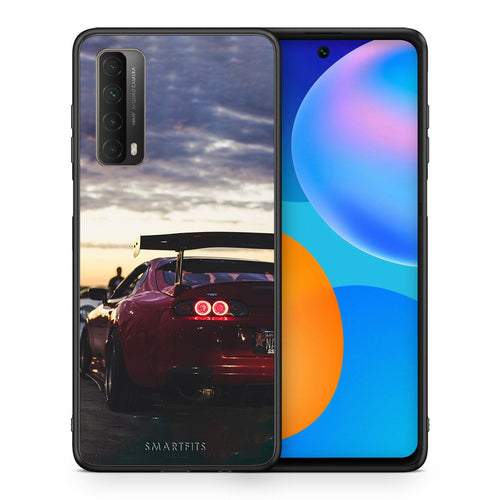 Θήκη Huawei P Smart 2021 Racing Supra από τη Smartfits με σχέδιο στο πίσω μέρος και μαύρο περίβλημα | Huawei P Smart 2021 Racing Supra case with colorful back and black bezels