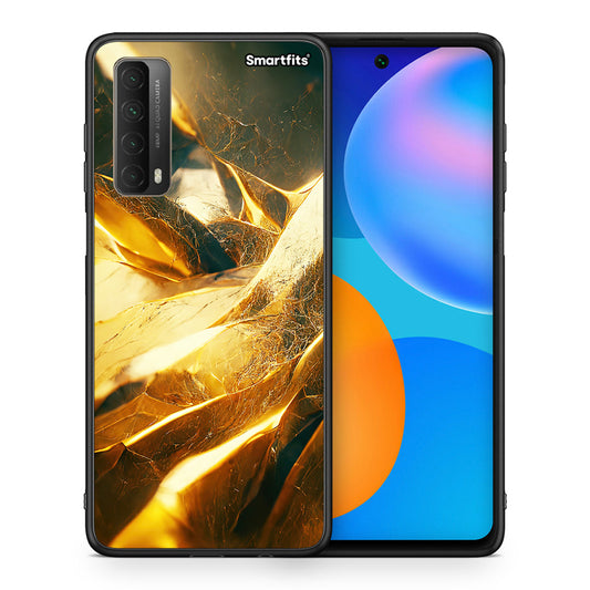 Θήκη Huawei P Smart 2021 Real Gold από τη Smartfits με σχέδιο στο πίσω μέρος και μαύρο περίβλημα | Huawei P Smart 2021 Real Gold case with colorful back and black bezels