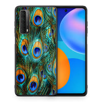 Thumbnail for Θήκη Huawei P Smart 2021 Real Peacock Feathers από τη Smartfits με σχέδιο στο πίσω μέρος και μαύρο περίβλημα | Huawei P Smart 2021 Real Peacock Feathers case with colorful back and black bezels