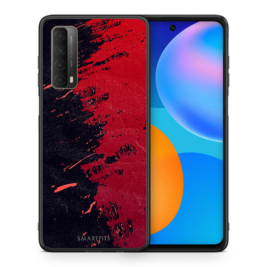 Θήκη Αγίου Βαλεντίνου Huawei P Smart 2021 Red Paint από τη Smartfits με σχέδιο στο πίσω μέρος και μαύρο περίβλημα | Huawei P Smart 2021 Red Paint case with colorful back and black bezels