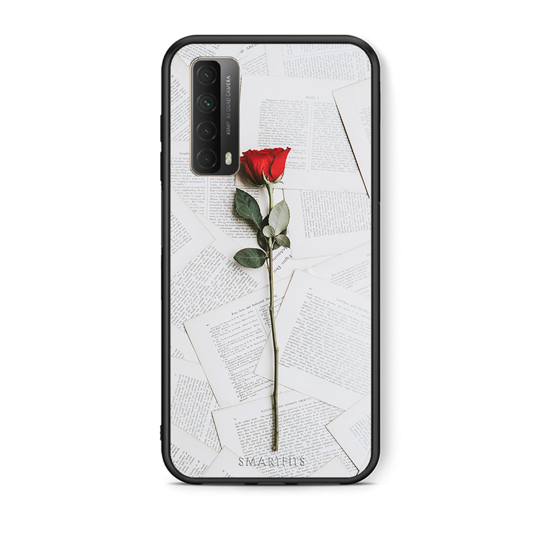 Θήκη Huawei P Smart 2021 Red Rose από τη Smartfits με σχέδιο στο πίσω μέρος και μαύρο περίβλημα | Huawei P Smart 2021 Red Rose case with colorful back and black bezels