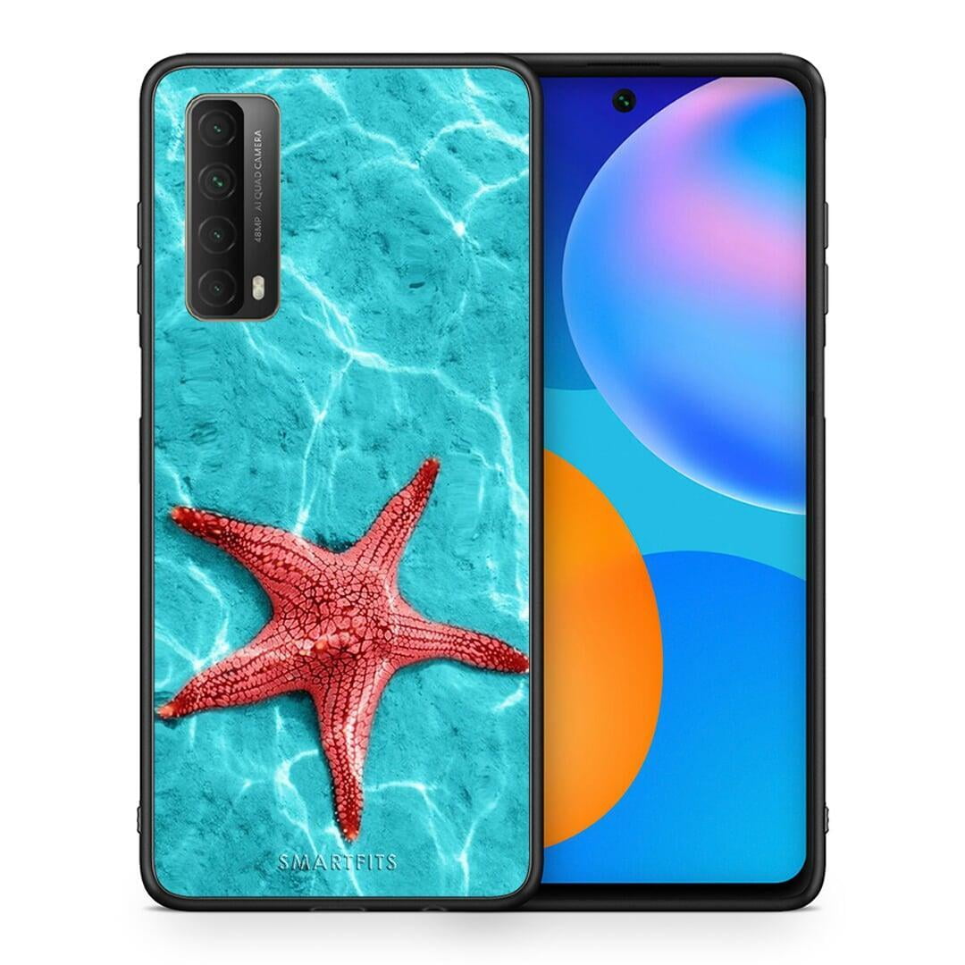 Θήκη Huawei P Smart 2021 Red Starfish από τη Smartfits με σχέδιο στο πίσω μέρος και μαύρο περίβλημα | Huawei P Smart 2021 Red Starfish case with colorful back and black bezels