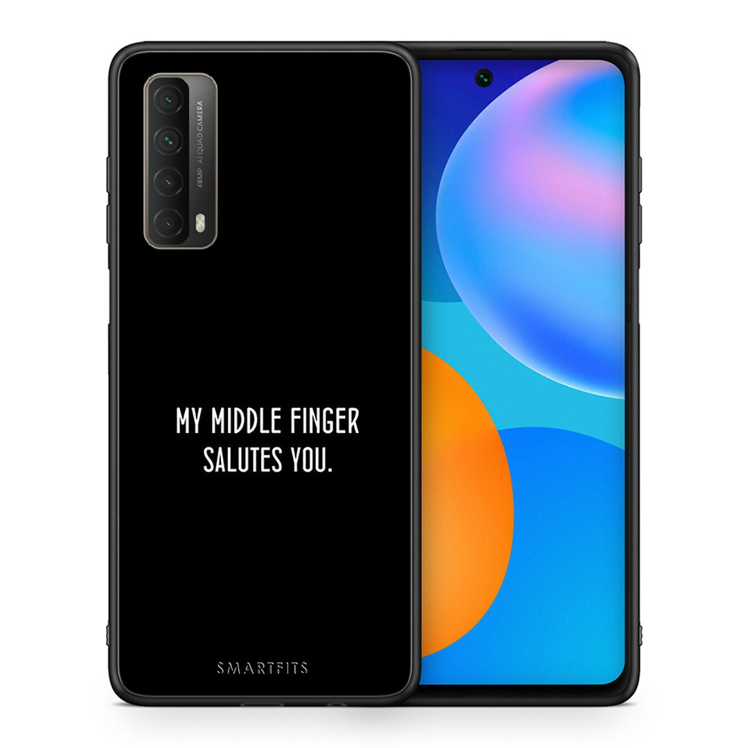 Θήκη Huawei P Smart 2021 Salute από τη Smartfits με σχέδιο στο πίσω μέρος και μαύρο περίβλημα | Huawei P Smart 2021 Salute case with colorful back and black bezels