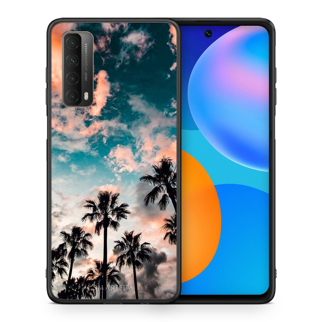 Θήκη Huawei P Smart 2021 Sky Summer από τη Smartfits με σχέδιο στο πίσω μέρος και μαύρο περίβλημα | Huawei P Smart 2021 Sky Summer case with colorful back and black bezels