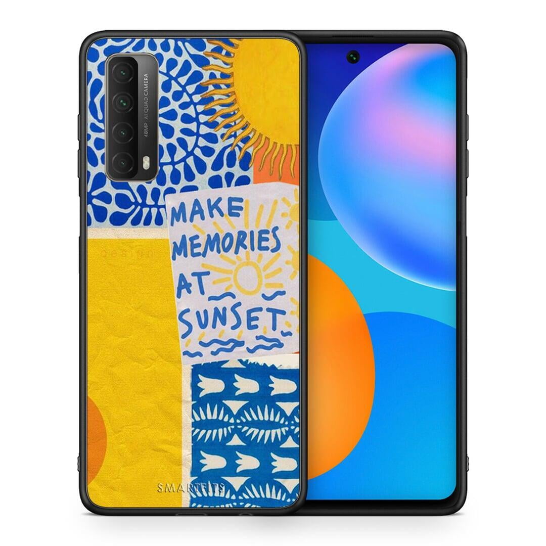 Θήκη Huawei P Smart 2021 Sunset Memories από τη Smartfits με σχέδιο στο πίσω μέρος και μαύρο περίβλημα | Huawei P Smart 2021 Sunset Memories case with colorful back and black bezels