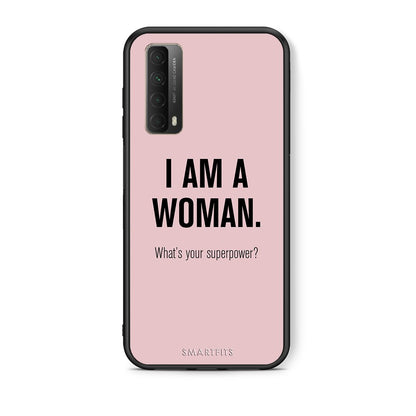 Θήκη Huawei P Smart 2021 Superpower Woman από τη Smartfits με σχέδιο στο πίσω μέρος και μαύρο περίβλημα | Huawei P Smart 2021 Superpower Woman case with colorful back and black bezels