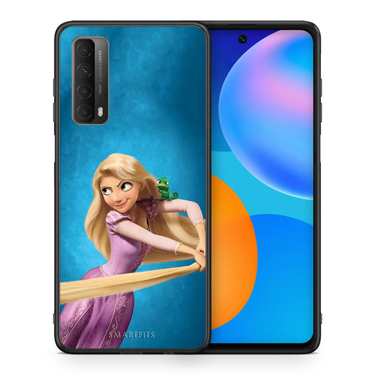 Θήκη Αγίου Βαλεντίνου Huawei P Smart 2021 Tangled 2 από τη Smartfits με σχέδιο στο πίσω μέρος και μαύρο περίβλημα | Huawei P Smart 2021 Tangled 2 case with colorful back and black bezels