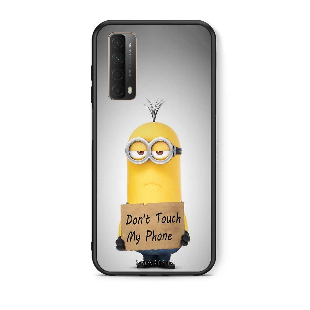 Θήκη Huawei P Smart 2021 Minion Text από τη Smartfits με σχέδιο στο πίσω μέρος και μαύρο περίβλημα | Huawei P Smart 2021 Minion Text case with colorful back and black bezels
