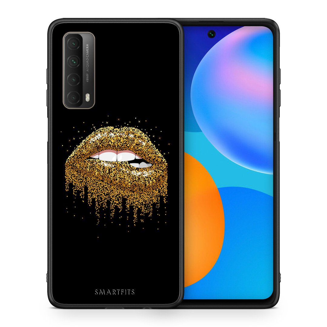 Θήκη Huawei P Smart 2021 Golden Valentine από τη Smartfits με σχέδιο στο πίσω μέρος και μαύρο περίβλημα | Huawei P Smart 2021 Golden Valentine case with colorful back and black bezels