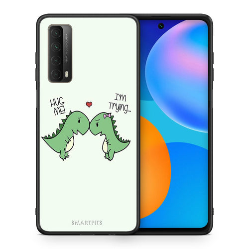 Θήκη Huawei P Smart 2021 Rex Valentine από τη Smartfits με σχέδιο στο πίσω μέρος και μαύρο περίβλημα | Huawei P Smart 2021 Rex Valentine case with colorful back and black bezels