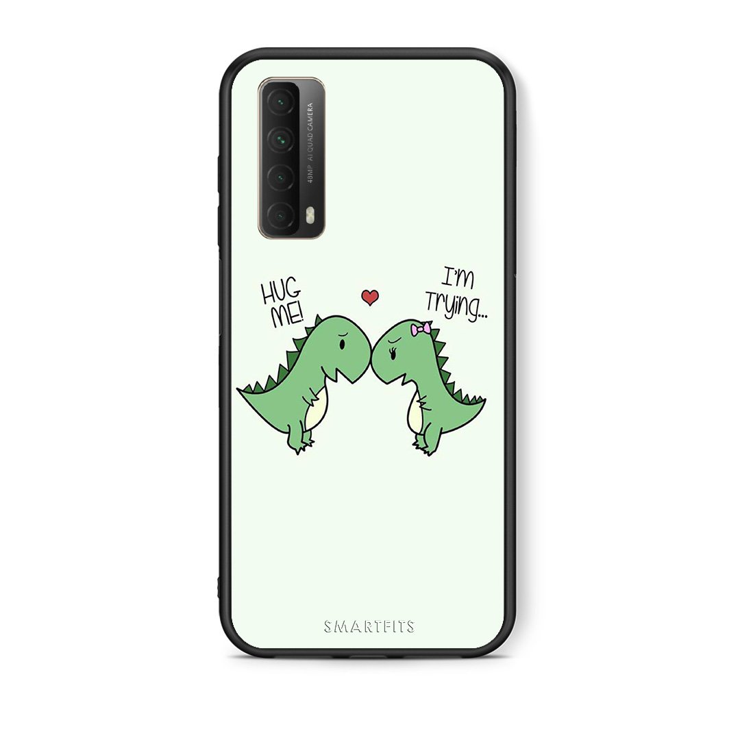 Θήκη Huawei P Smart 2021 Rex Valentine από τη Smartfits με σχέδιο στο πίσω μέρος και μαύρο περίβλημα | Huawei P Smart 2021 Rex Valentine case with colorful back and black bezels