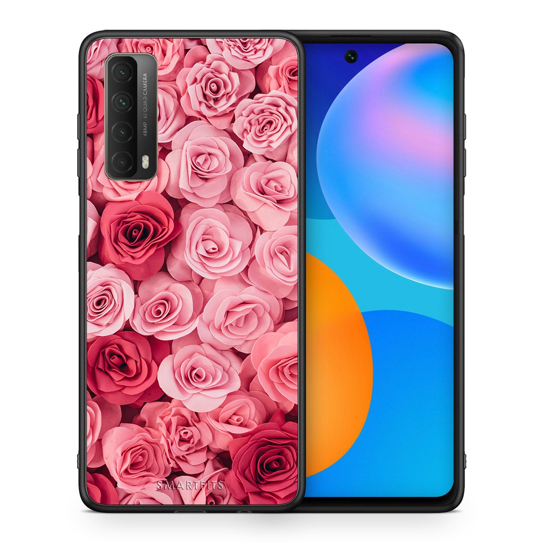 Θήκη Huawei P Smart 2021 RoseGarden Valentine από τη Smartfits με σχέδιο στο πίσω μέρος και μαύρο περίβλημα | Huawei P Smart 2021 RoseGarden Valentine case with colorful back and black bezels