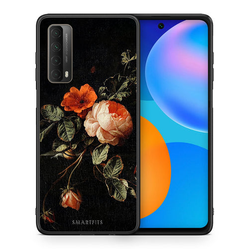 Θήκη Huawei P Smart 2021 Vintage Roses από τη Smartfits με σχέδιο στο πίσω μέρος και μαύρο περίβλημα | Huawei P Smart 2021 Vintage Roses case with colorful back and black bezels
