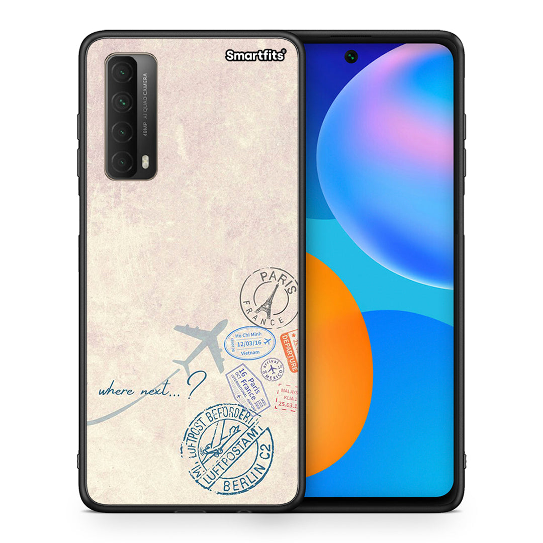 Θήκη Huawei P Smart 2021 Where Next από τη Smartfits με σχέδιο στο πίσω μέρος και μαύρο περίβλημα | Huawei P Smart 2021 Where Next case with colorful back and black bezels