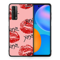 Thumbnail for Θήκη Huawei P Smart 2021 XOXO Lips από τη Smartfits με σχέδιο στο πίσω μέρος και μαύρο περίβλημα | Huawei P Smart 2021 XOXO Lips case with colorful back and black bezels