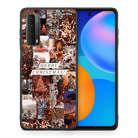 Θήκη Huawei P Smart 2021 Xmas Collage από τη Smartfits με σχέδιο στο πίσω μέρος και μαύρο περίβλημα | Huawei P Smart 2021 Xmas Collage case with colorful back and black bezels
